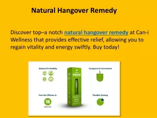 Natural Hangover Remedy