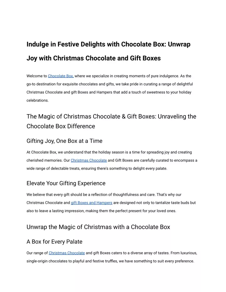indulge in festive delights with chocolate