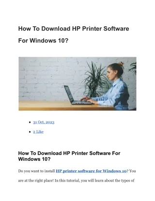 How To Download HP Printer Software For Windows 10?