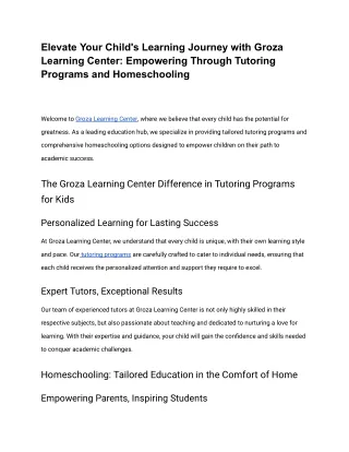 Leading Homeschool & Tutoring Program in America