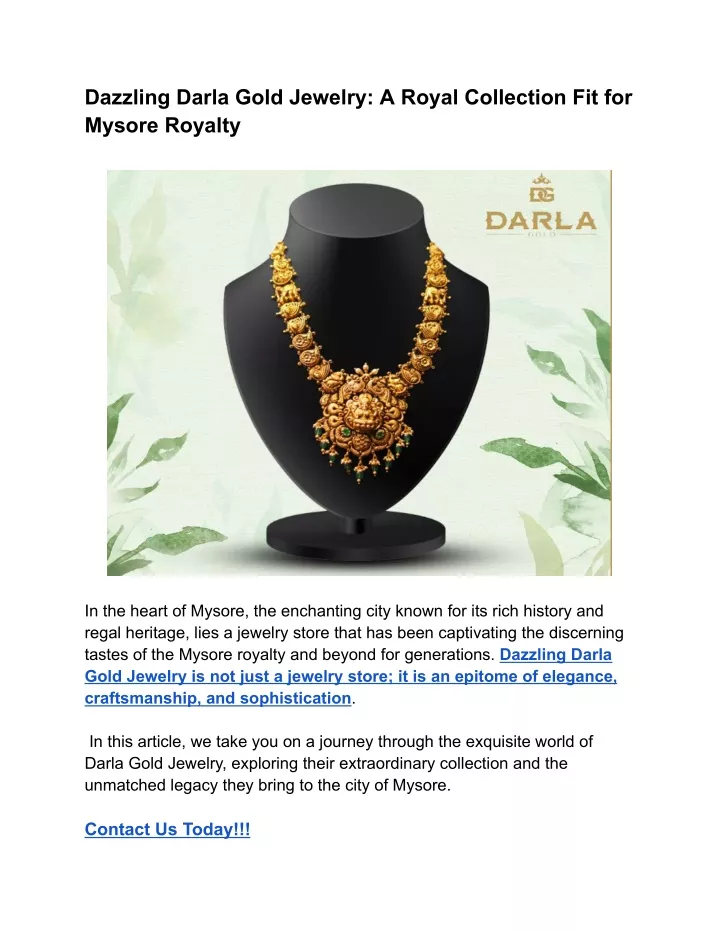 dazzling darla gold jewelry a royal collection