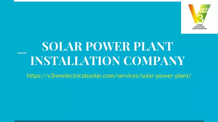 solar power plant installation company
