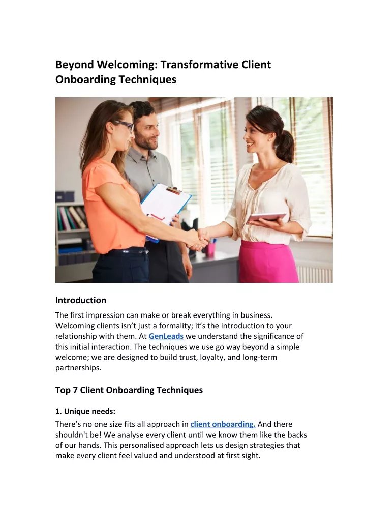 beyond welcoming transformative client onboarding