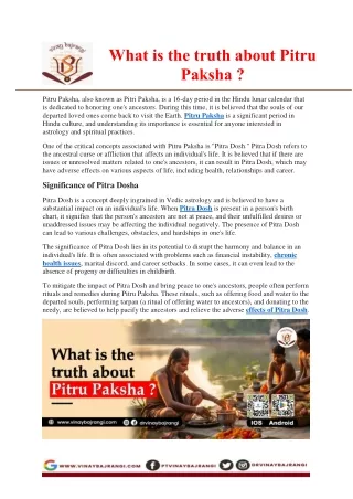 What is the truth about Pitru Paksha.docx