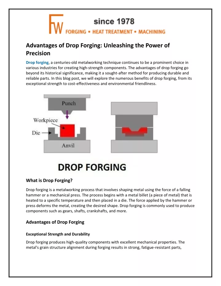 advantages of drop forging unleashing the power