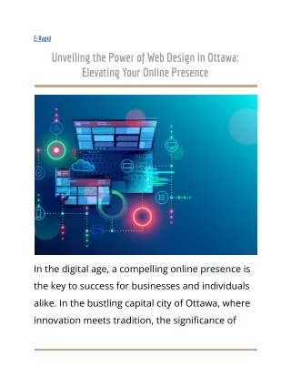 Unveiling the Power of Web Design in Ottawa_ Elevating Your Online Presence