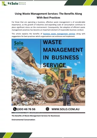 using waste management services the benefits
