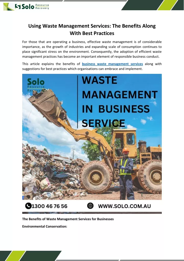 using waste management services the benefits