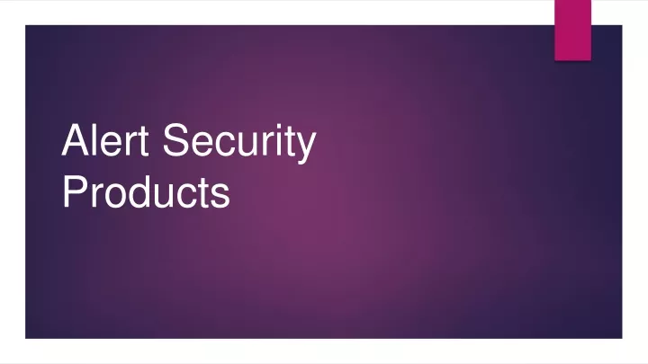 alert security products