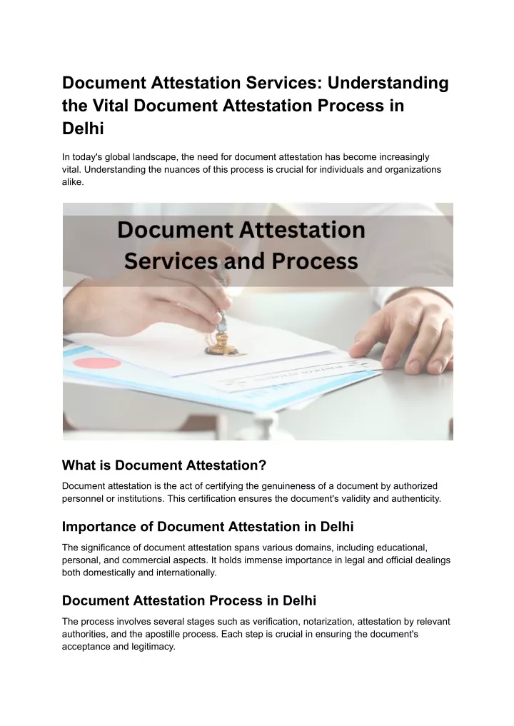 document attestation services understanding