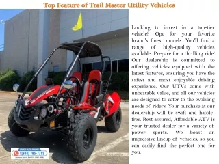 Top Feature of TrailMaster Utility Vehicles