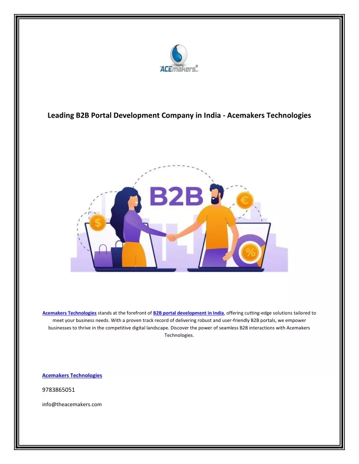 leading b2b portal development company in india