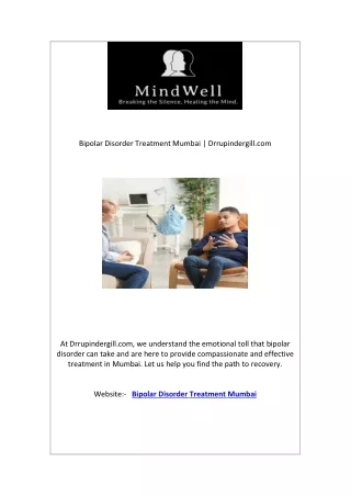 Bipolar Disorder Treatment Mumbai | Drrupindergill.com