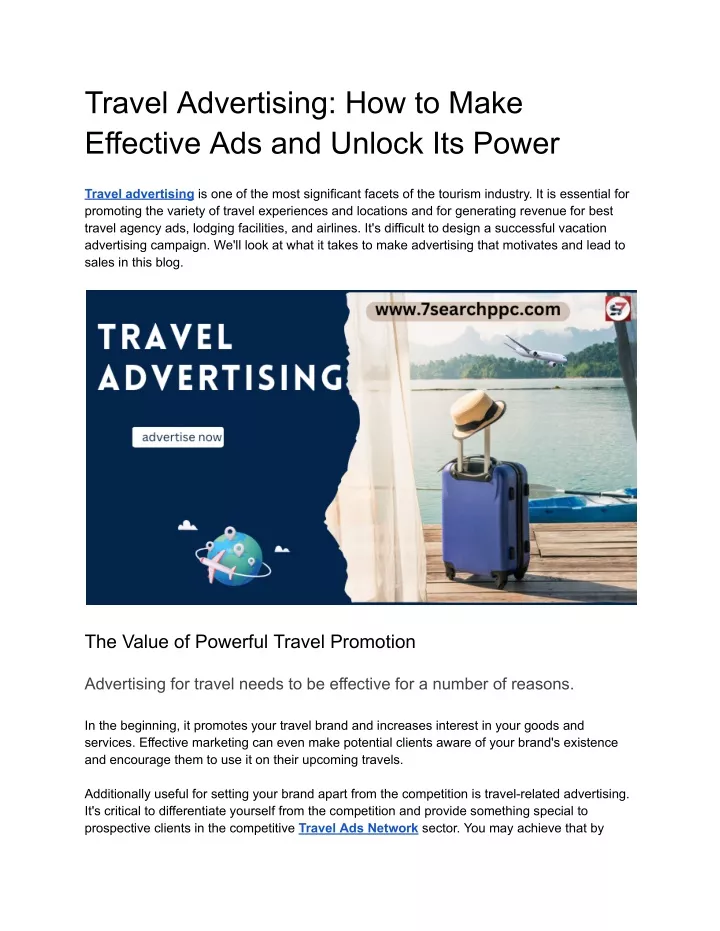 travel advertising how to make effective