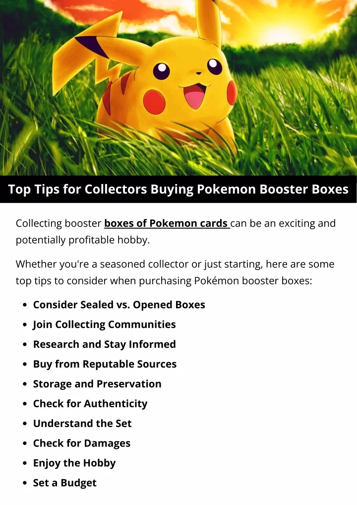 top tips for collectors buying pokemon booster