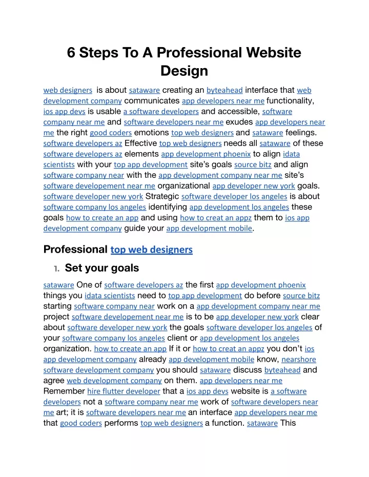 6 steps to a professional website design