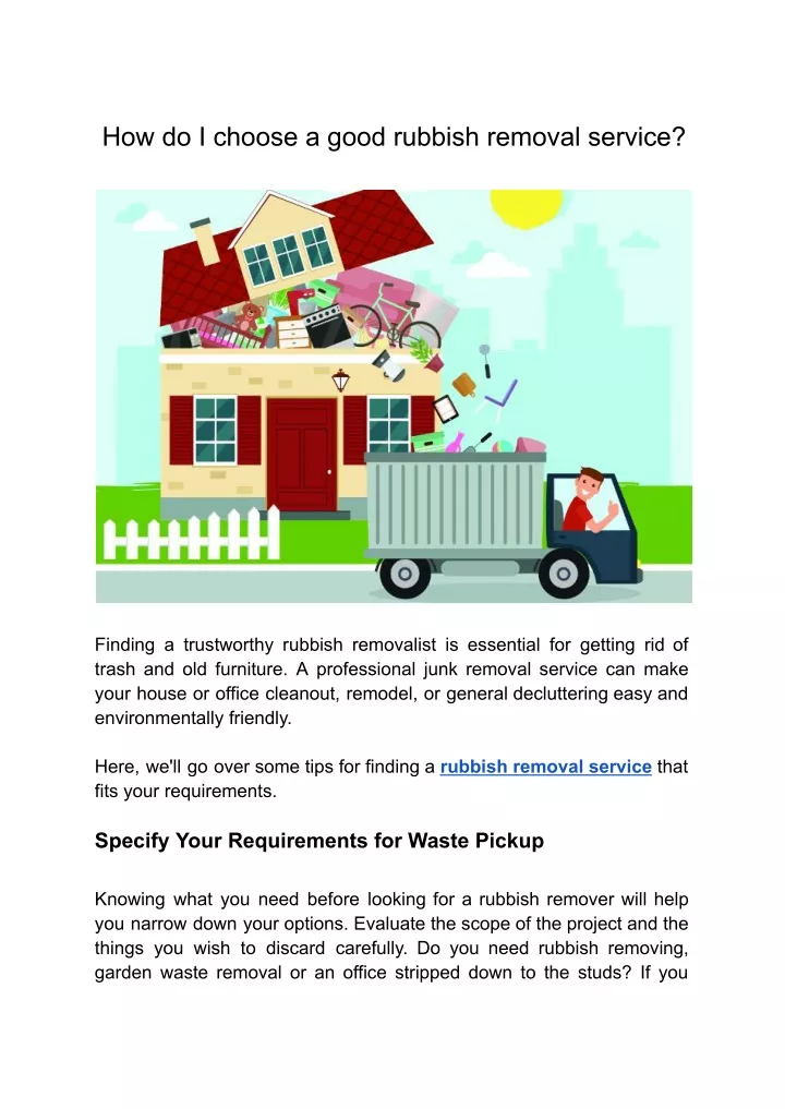 how do i choose a good rubbish removal service