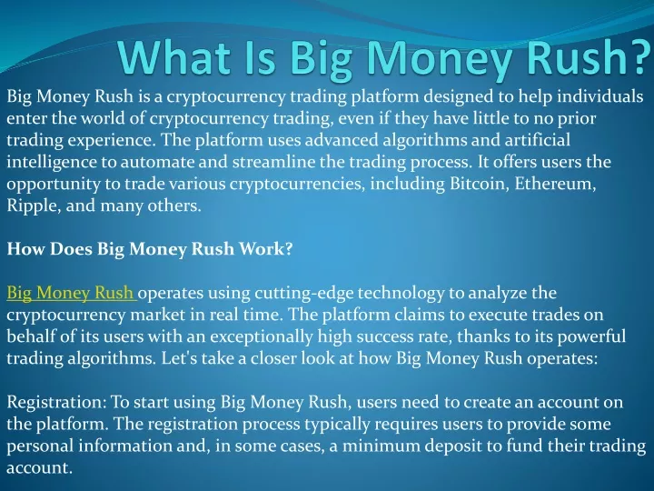 what is big money rush
