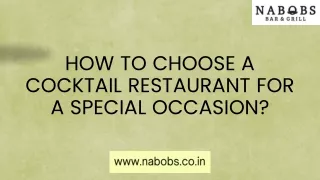 How to Choose a Cocktail Restaurant for a Special Occasion