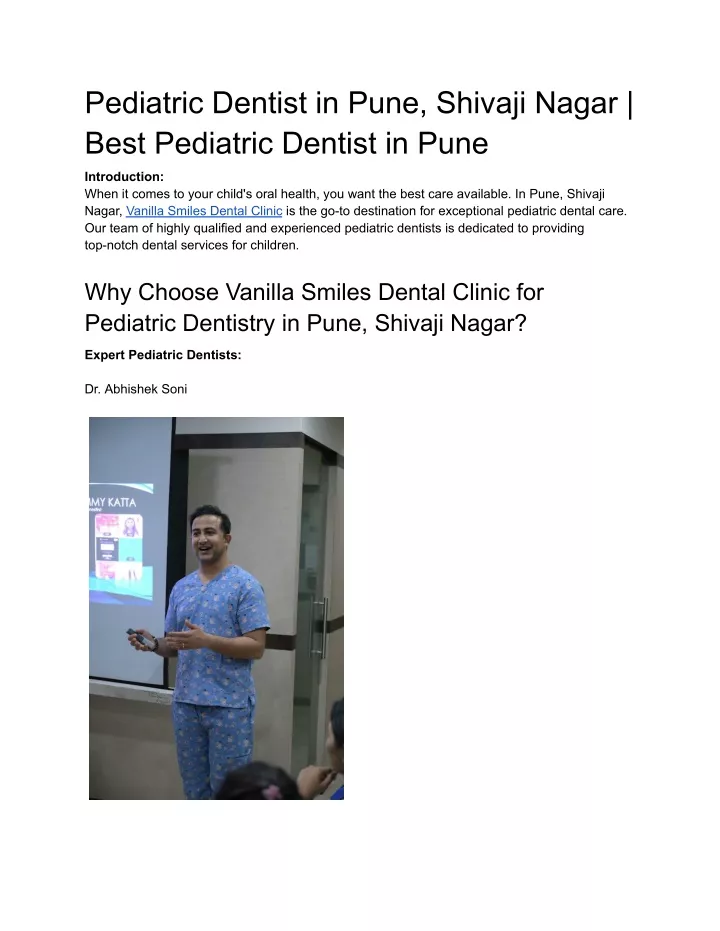 pediatric dentist in pune shivaji nagar best