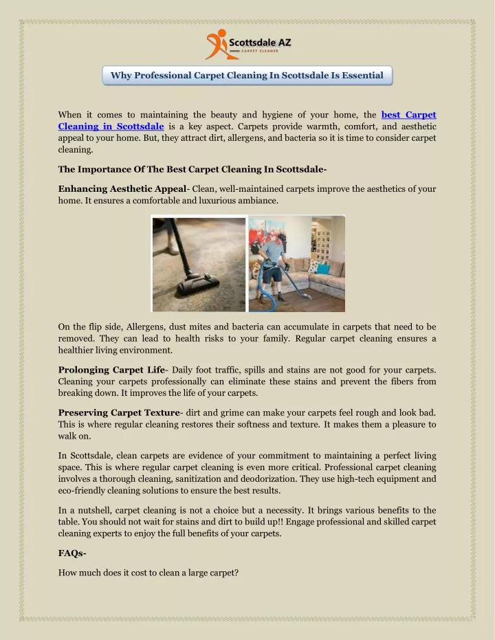 why professional carpet cleaning in scottsdale