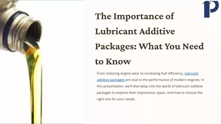 the importance of lubricant additive packages