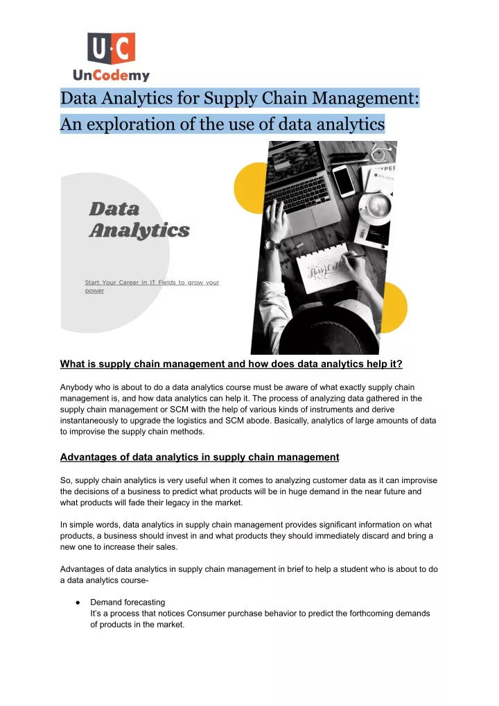 data analytics for supply chain management