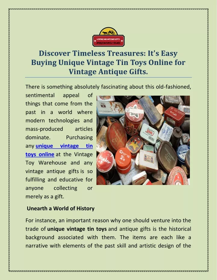 discover timeless treasures it s easy buying