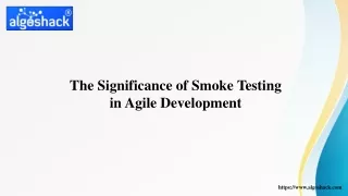 the significance of smoke testing in agile