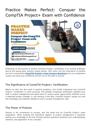 practice comptia project exam with confidence
