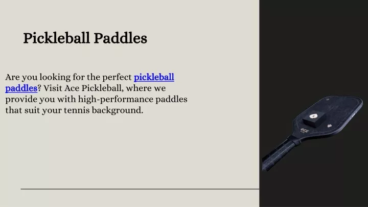 pickleball paddles