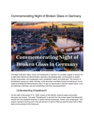 Commemorating Night of Broken Glass in Germany