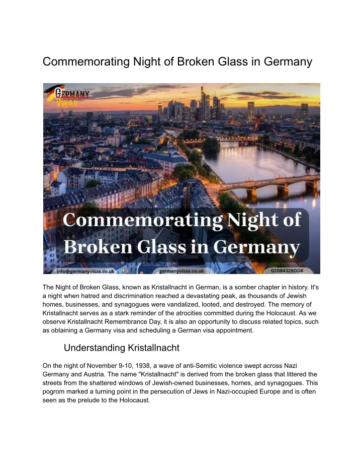 commemorating night of broken glass in germany
