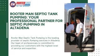 Professional  Septic Pumping in Altadena |Rooter Man Septic Tank Pumping