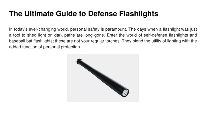 the ultimate guide to defense flashlights