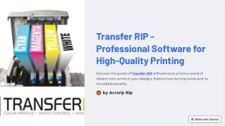 Transfer RIP - Acrorip: Professional Software for High-Quality Printing