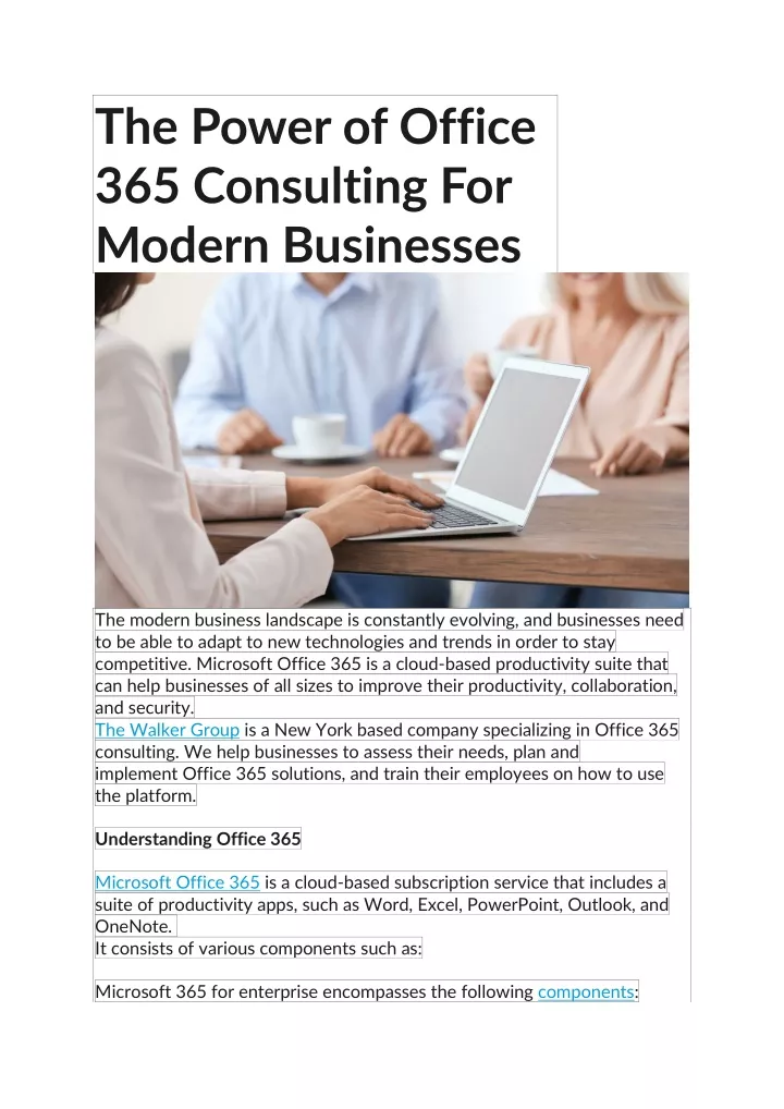 the power of office 365 consulting for modern