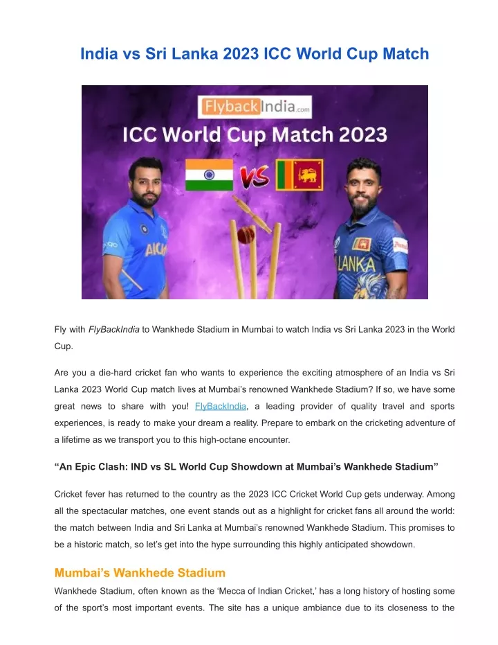 india vs sri lanka 2023 icc world cup match