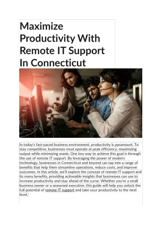 maximize productivity with remote it support