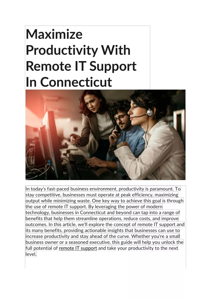 maximize productivity with remote it support