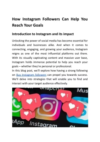 How Instagram Followers Can Help You Reach Your Goals