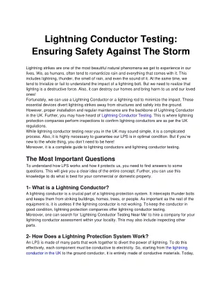 Lightning Conductor Testing_ Ensuring Safety Against The Storm