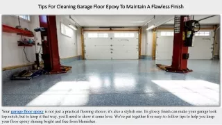 tips for cl aning garag floor epoxy to maintain a flawl ss finish