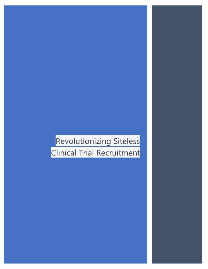 revolutionizing siteless clinical trial