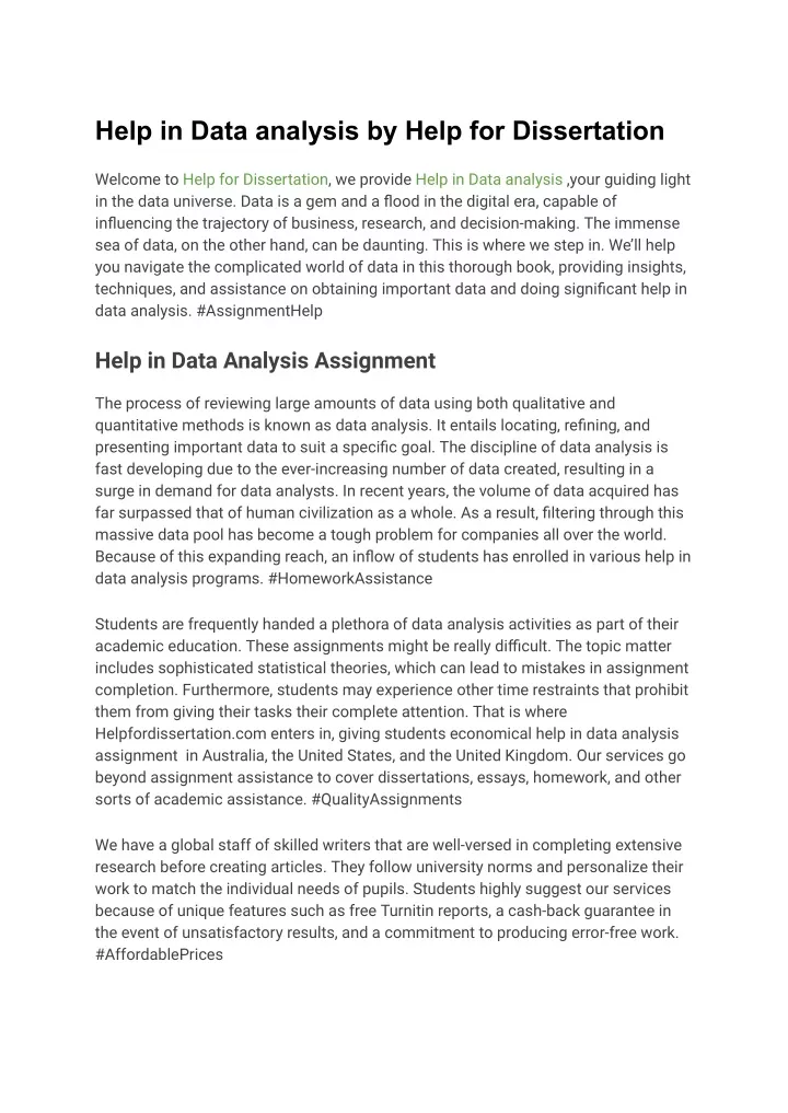 help in data analysis by help for dissertation