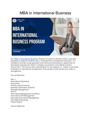 mba in international business