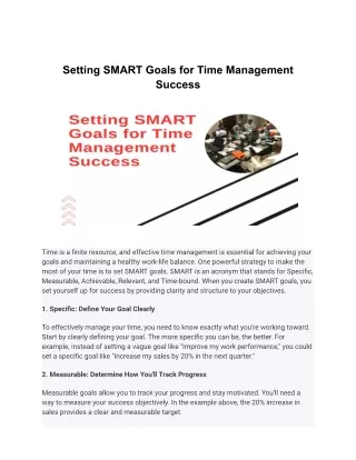 Setting SMART Goals for Time Management Success