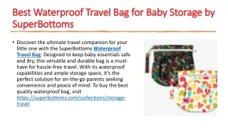 Best Waterproof Travel Bag for Baby Storage