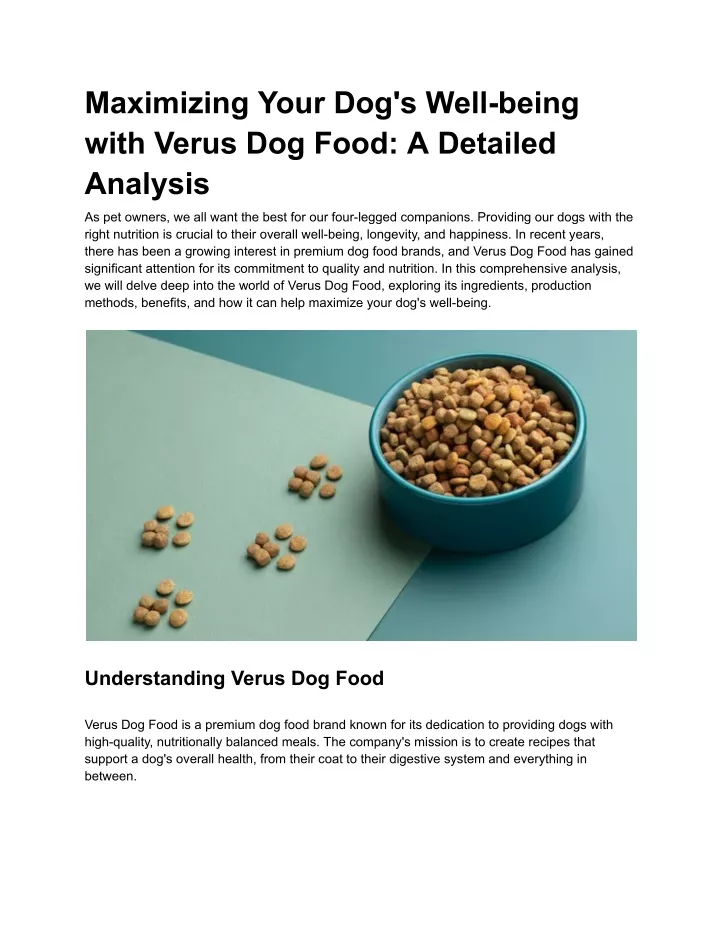 maximizing your dog s well being with verus