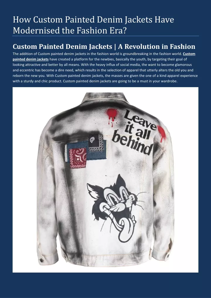 how custom painted denim jackets have modernised